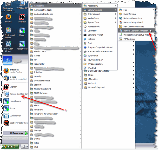 RemoteDesktop Menu